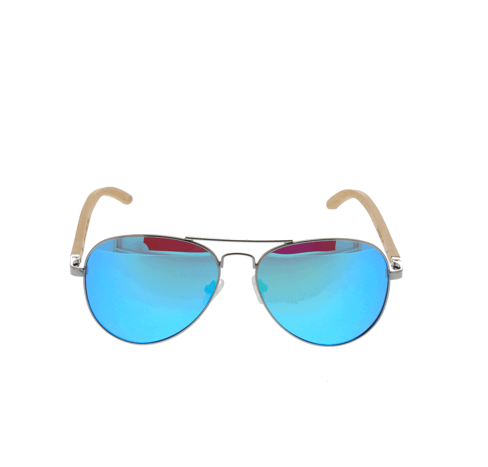 Bamboo Metal Blue Sunglasses | Men's Bamboo Sunglasses